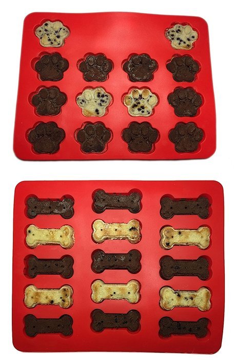 Win&Co Puppy Paws & Bones Silicone Baking Molds-Pan-Ice Trays Set of 2 N6