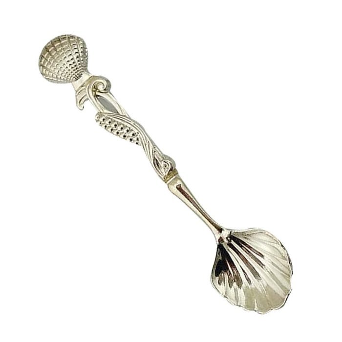 Retro Creative Coffee Scoops Stirring Spoon Sugar Spoon Tea Spoon with Fruit Fork Set of 6 (Silver) N22