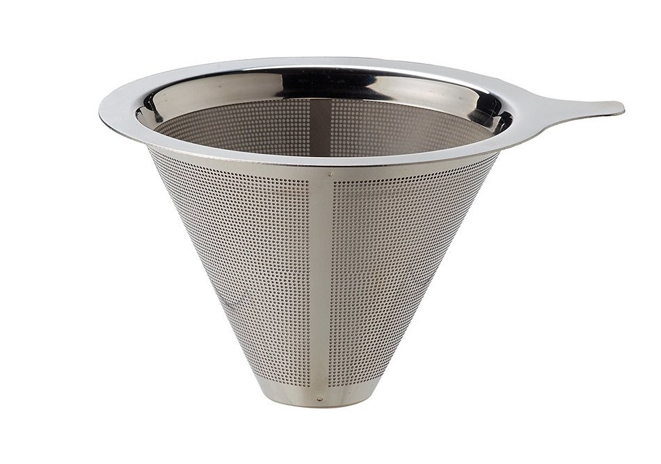 HIC Pour-Over Permanent Coffee Filter 4-Cup Capacity, Stainless Steel