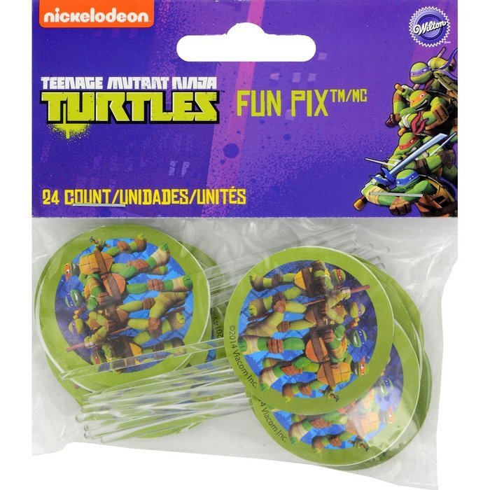 Wilton 2113-7744 24 Count Teenage Mutant Ninja Turtles Fun Pix Cupcake Decor N2