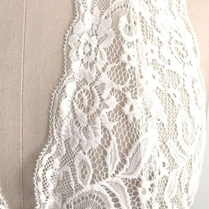 Bra Top ，Beautyvan Comfortable Women Hollow Translucent Sheer Lace Strap Lingerie Bra Tops (XL, White) N10