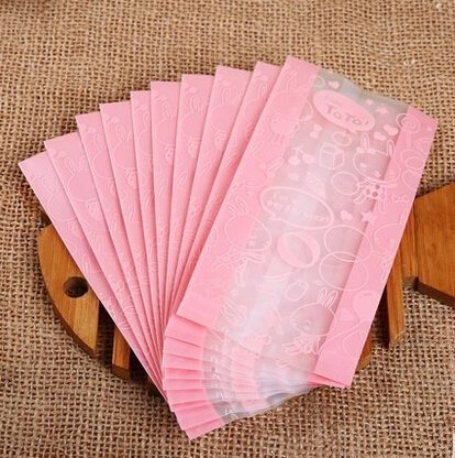 ONOR-Tech 50 PCS Lovely Cute OPP Cookie Bakery Candy Biscuit Treat Gift Diy Plastic Bag + Label Seal Sticker (... N9