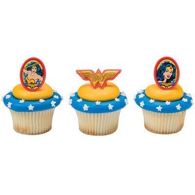 Wonder Woman Cupcake Rings 24 Count