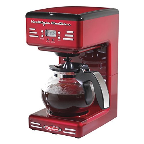 Drip Type 12-Cup Retro Series '50's Style Programmable Coffee Maker, Red