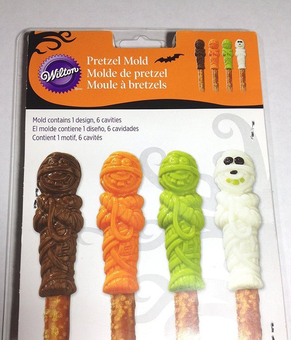 Wilton Pretzel Mold Mummy Design Halloween 6 Cavities