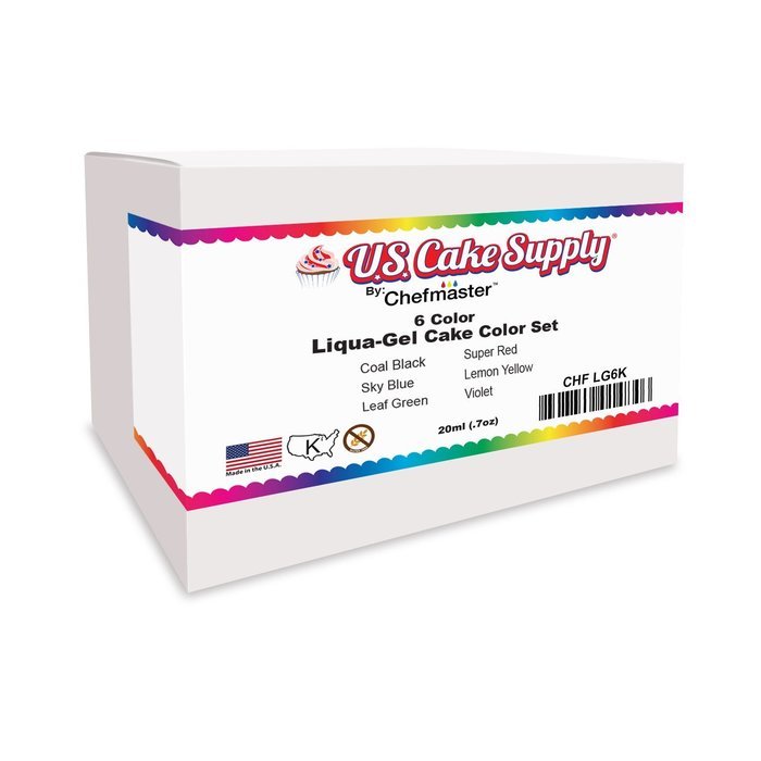 12 Color-US Cake Supply&reg; by Chefmaster Liqua-Gel Paste Cake Color Set - The 12 Most Popular Colors in 0.75 fl.... N12