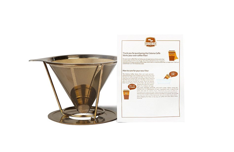 Coloma Coffee Works Titanium Coated Pour Over Coffee Dripper/Filter N6