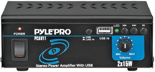 Pyle Home PCAU11 Mini 2x15 Watt Stereo Power Amplifier with USB Input