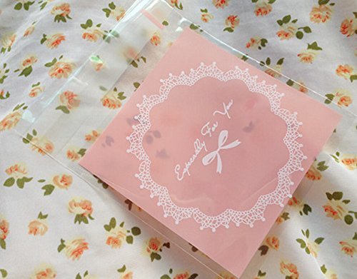ONOR-Tech 100 PCS Lovely Cute Bowknot OPP Self Adhesive Cookie Bakery Candy Biscuit Roasting Treat Gift DIY Plastic... N23
