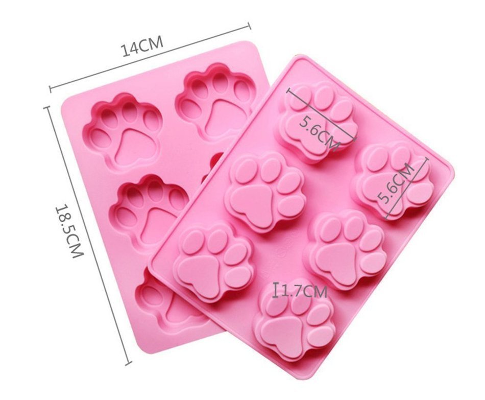 HUAL Silicone DOG Pet Animal Paw Print Ice Cube Chocolate Soap Candle Tray Mold Party maker N2