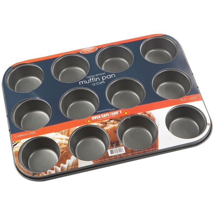 Kennedy Non-stick Carbon Steel Muffin Pan, Gray (12 Cups) N2