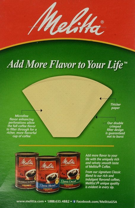 Melitta Cone Coffee Filters, Natural Brown, No. 4, 40-Count Filters N2