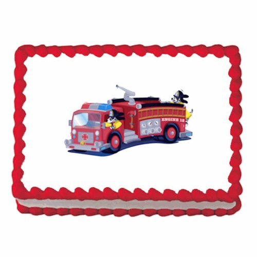 Firetruck ~ Edible Image Cake / Cupcake Topper
