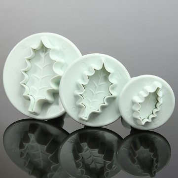 3 Holy Leaf Fondant Cake Bread Decorating Sugarcraft Mold Cookie Plunger Cutters Mould DIY Tools N4