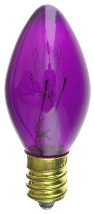 7 Watt C7 Transparent Outdoor Patio Party Christmas Novelty Replacement Bulbs, 25 Pack (Red) N13