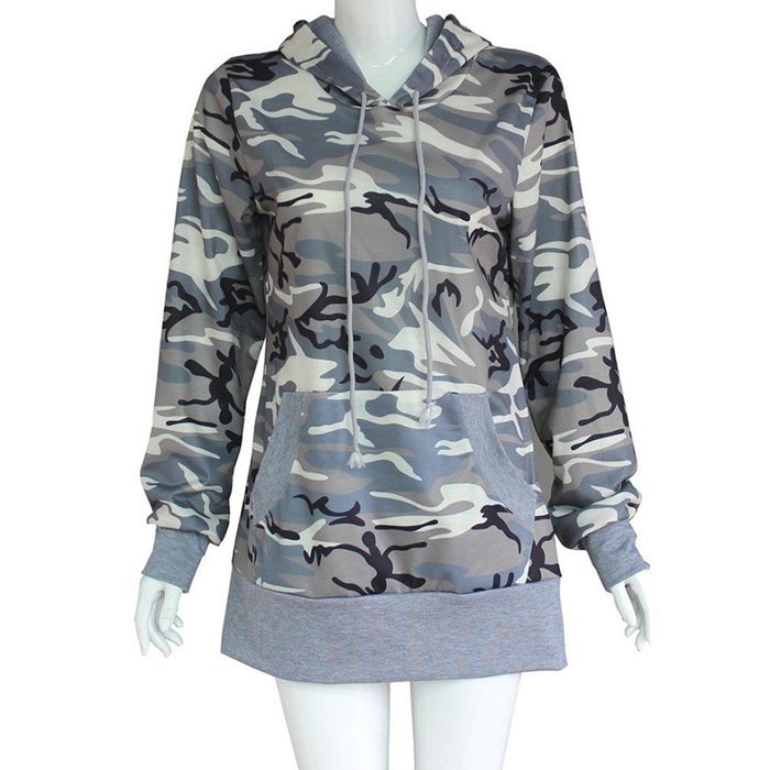 Hoodie Sweatshirt,Morecome Womens Camouflage Printing Pocket Hooded Tops N2