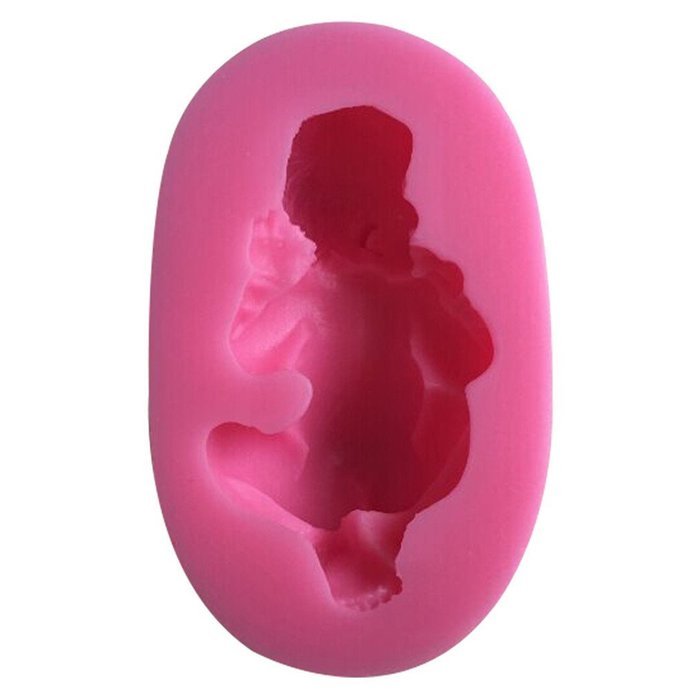 FLY Sleeping Baby Shape 3D Silicone Cake Mold For Kitchen Accessories,Pink N4