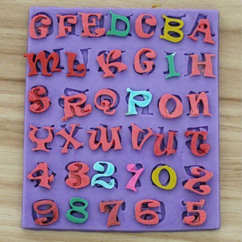 Bluelover F0328 DIY Silicone Letters And Numbers Cake Mould Fondant Soap Mould N2