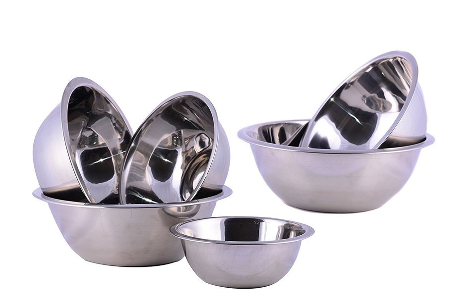 Cuissentials Mixing Bowls Stainless Steel Set of 6 Pieces Kitchen High Quality, Fine Dining, Prep Bowls, Size...