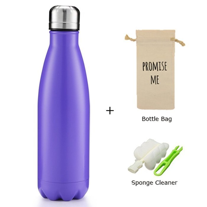 Super Modern Vacuum Insulated 17oz Wave Bottle - Double Walled Stainless Steel Water Thermos - Cola Style Hydro... N16