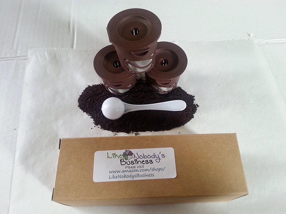 Like Nobody's Business (TM) EcoBrew Reusable Coffee Filters, 3 pk, for Keurig 1.0 + Bonus Coffee Spoon N2