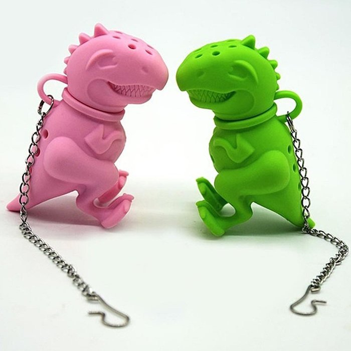 New Arrival Cute Silicone Dinosaur Infuser Loose Tea Leaf Strainer Herbal Spice Filter Diffuser Holder Tea Coffee... N4