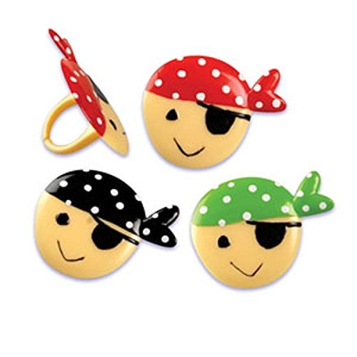 Oasis Supply Assorted Colors Cupcake/Cake Rings, 1-3/4-Inch, Pirate Face, Set of 12 N2
