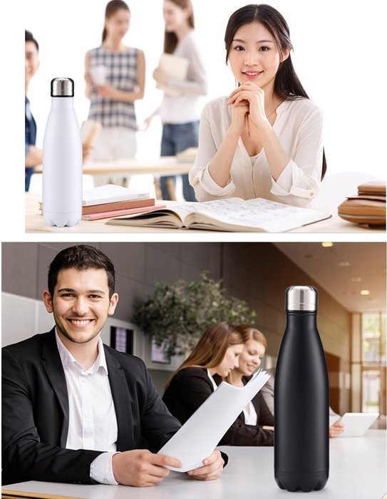 Super Modern Vacuum Insulated 17oz Wave Bottle - Double Walled Stainless Steel Water Thermos - Cola Style Hydro... N23