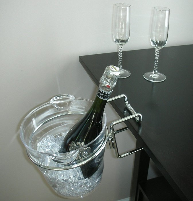 Happy Hour Acrylic Wine Bucket with Table Stand Set, Clear