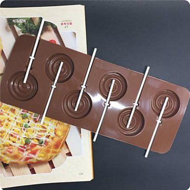Sher 1PCS6 lattices in circles chocolate molds Round Shape Lollipop Silicone Mold, Jelly, Chocolate, Soap ,Cake... N3
