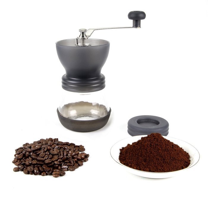 LAGUTE Handheld and Portable Manual Coffee Mill Grinder with Ceramic Burr (Black) N6