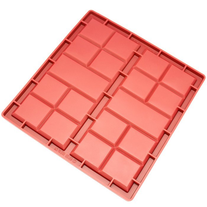 Freshware CB-810RD 2-Cavity Silicone Mold for Making Break-Apart Chocolate Bars, Protein and Energy Bites, and... N6