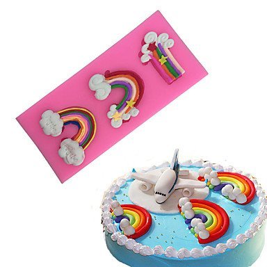 Y&XL&H The Rainbow And Clouds Type Candy Fondant Cake Molds For The Kitchen Baking Molds 12.97.31.2cm N2
