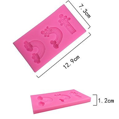 Y&XL&H The Rainbow And Clouds Type Candy Fondant Cake Molds For The Kitchen Baking Molds 12.97.31.2cm N3