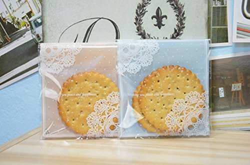 ONOR-Tech 100 PCS Lovely Cute Bowknot OPP Self Adhesive Cookie Bakery Candy Biscuit Roasting Treat Gift DIY Plastic... N35