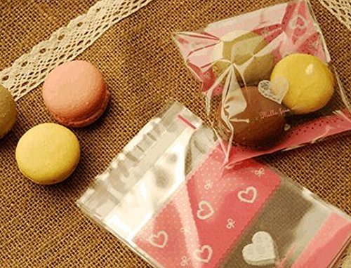 ONOR-Tech 100 PCS Lovely Cute Bowknot OPP Self Adhesive Cookie Bakery Candy Biscuit Roasting Treat Gift DIY Plastic... N36