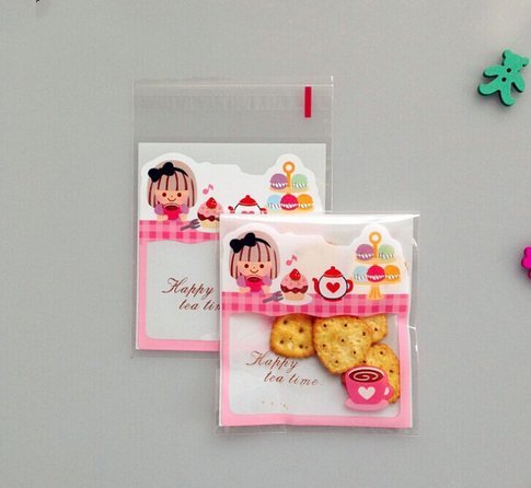 ONOR-Tech 100 PCS Lovely Cute Bowknot OPP Self Adhesive Cookie Bakery Candy Biscuit Roasting Treat Gift DIY Plastic... N38