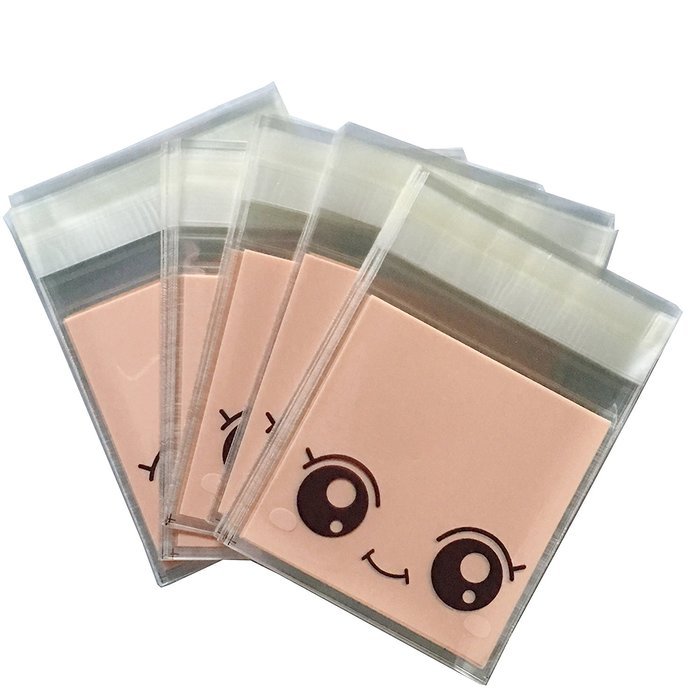 PETMALL 100 PCS Pink Big Eye Lovely Cute OPP Self Adhesive Cookie Bakery Candy Biscuit Treat Gift Diy Plastic...