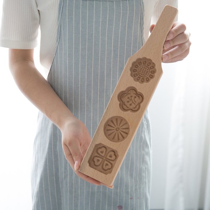 4 Different Flower Wooden Handmade Mooncake Molds Muffin Soap Molds for Biscuit Chocolate Ice Cake N7