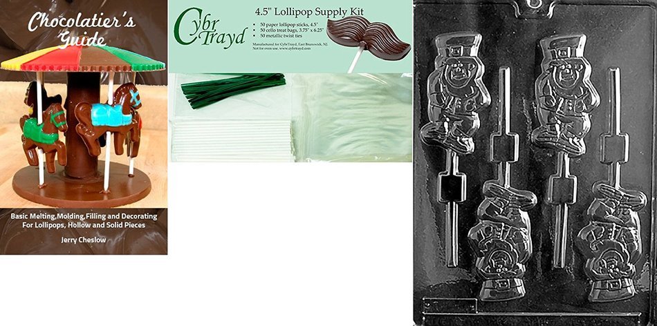 Cybrtrayd P008 Leprechaun Lolly Chocolate Candy Mold with Exclusive Cybrtrayd Copyrighted Chocolate Molding Instructions... N8