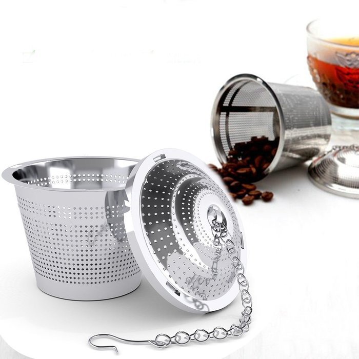 3pcs Tea Strainer Infuser for Loose Tea, 18/8 Stainless Steel, Ultra Fine Snap Mesh (3 Size Large Middle Small) N6