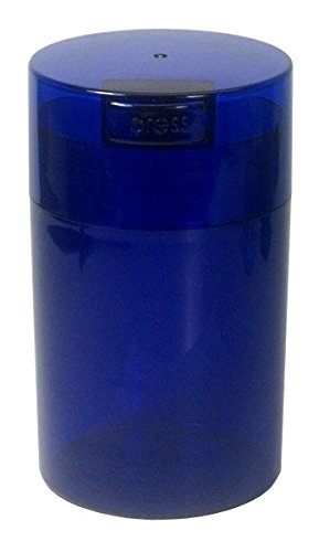 Tightvac - 1 to 6 oz Vacuum Sealed Storage Container, Blue Tint Cap & Body