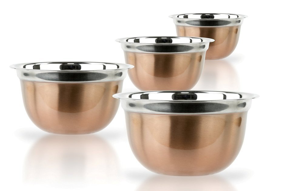 US Shopee LLP 4 Pcs Stainless Steel Mixing Bowls Set - Set of 4 German Mixing Bowls Cookware Set (Hammered) (Stainless... N3