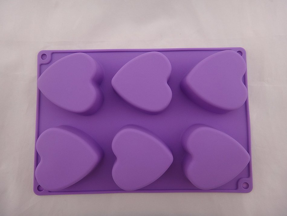 Big Heart Valentine Muffin Cupcake Chocolate Soap Pudding Tray Silicone Mold N2