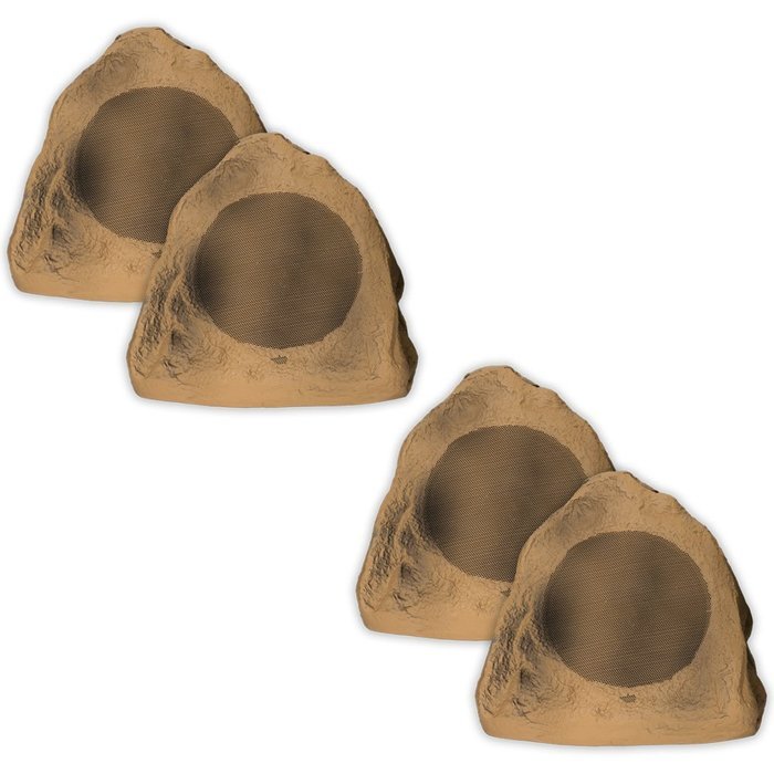 Acoustic Audio B6RS Sandstone 6.5" Rock Speaker 2 Pair Pack Outdoor Weatherproof