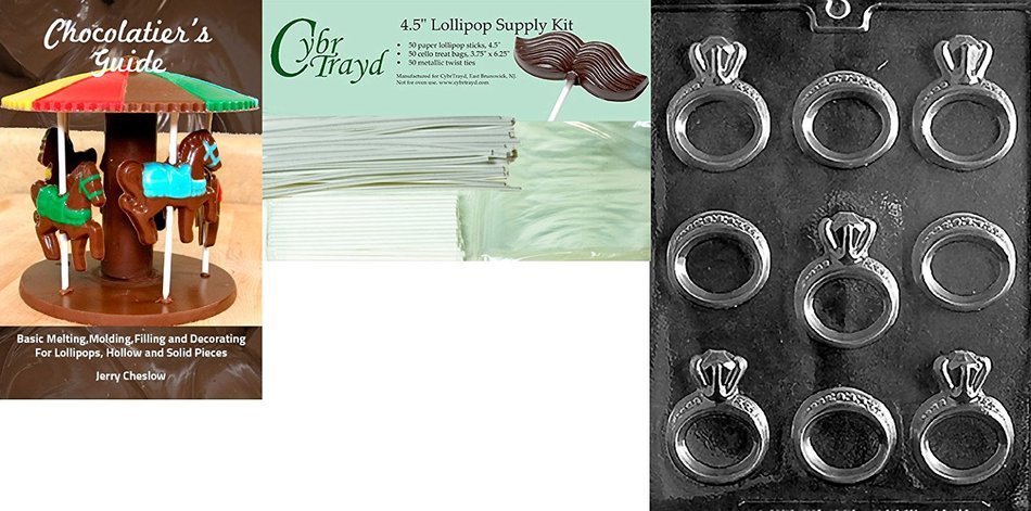 Cybrtrayd W051 Engagement/Wedding Ring Wedding Chocolate Candy Mold with Exclusive Cybrtrayd Copyrighted Chocolate...