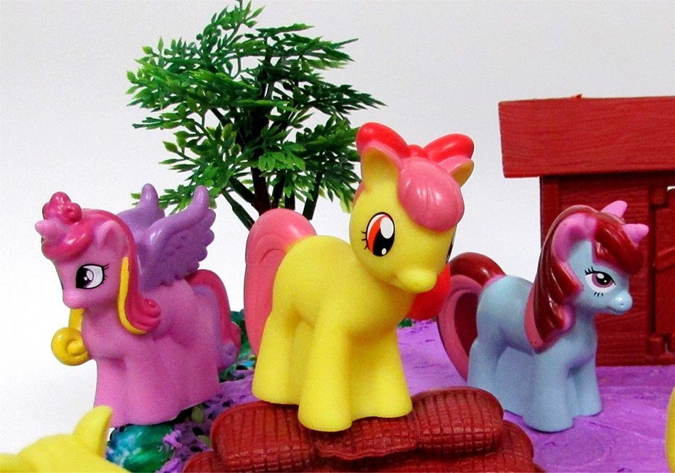 12 Piece PONY PALS Birthday Cake Topper Set Featuring Pony and Friends Characters and Decorative Themed Accessories N8