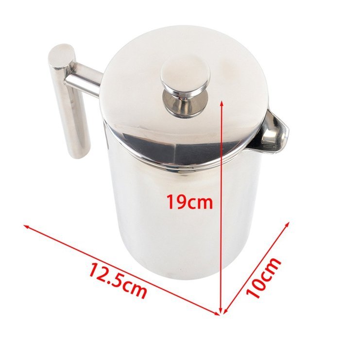 LOSCATO 50-Ounce Double Wall Stainless Steel French Press Coffee Maker (1.5L) N3