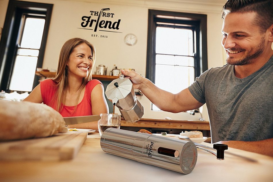 Thirst Friend MINI Manual Coffee Grinder With Free Cleaning Brush & Waterproof Travel Pouch. Top Rated Portable... N7