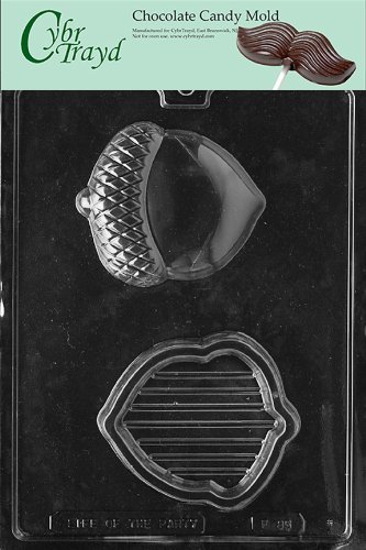 Cybrtrayd Fruits and Vegetables Chocolate Candy Mold, Acorn Pour Box